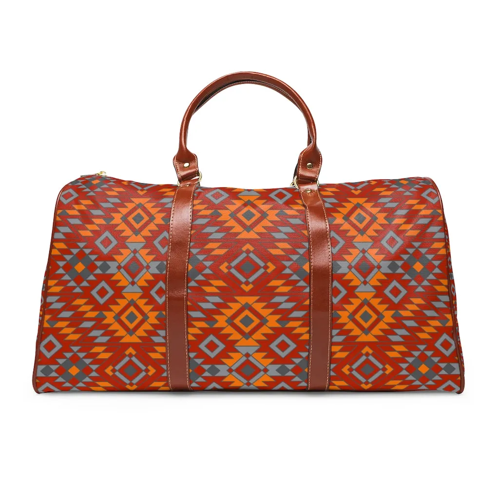 Southwestern Duffel Bag Faux Leather Straps Waterproof Travel Bag Overnight Bag Redrock Canyon Print Bohemian