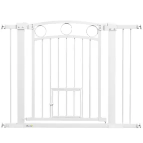 Stair Gate with Cat Door, Adjustable Width 76-104cm & 77cm Tall