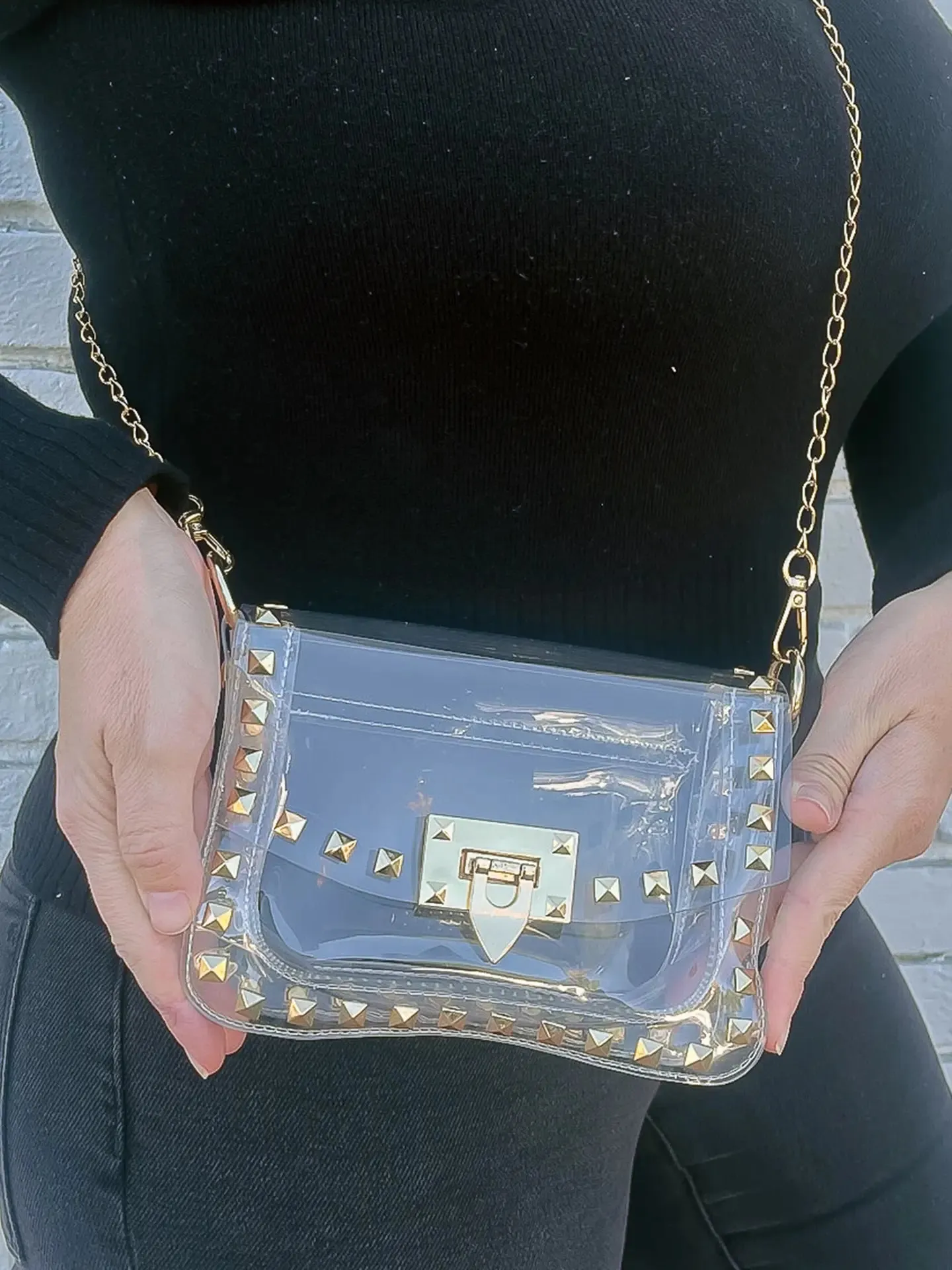 Studded Clear Stadium Bag