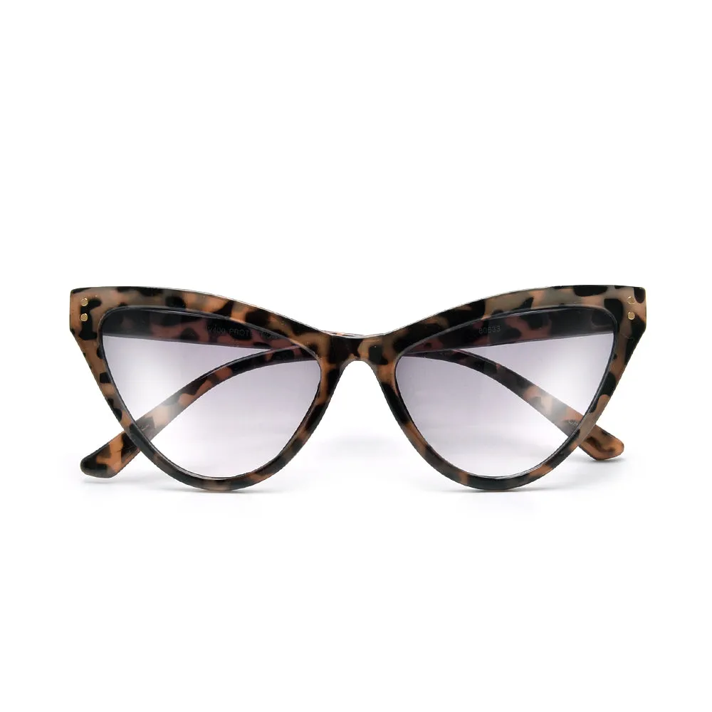 STUDDED HIGH POINTED TIP CAT EYE SUNNIES