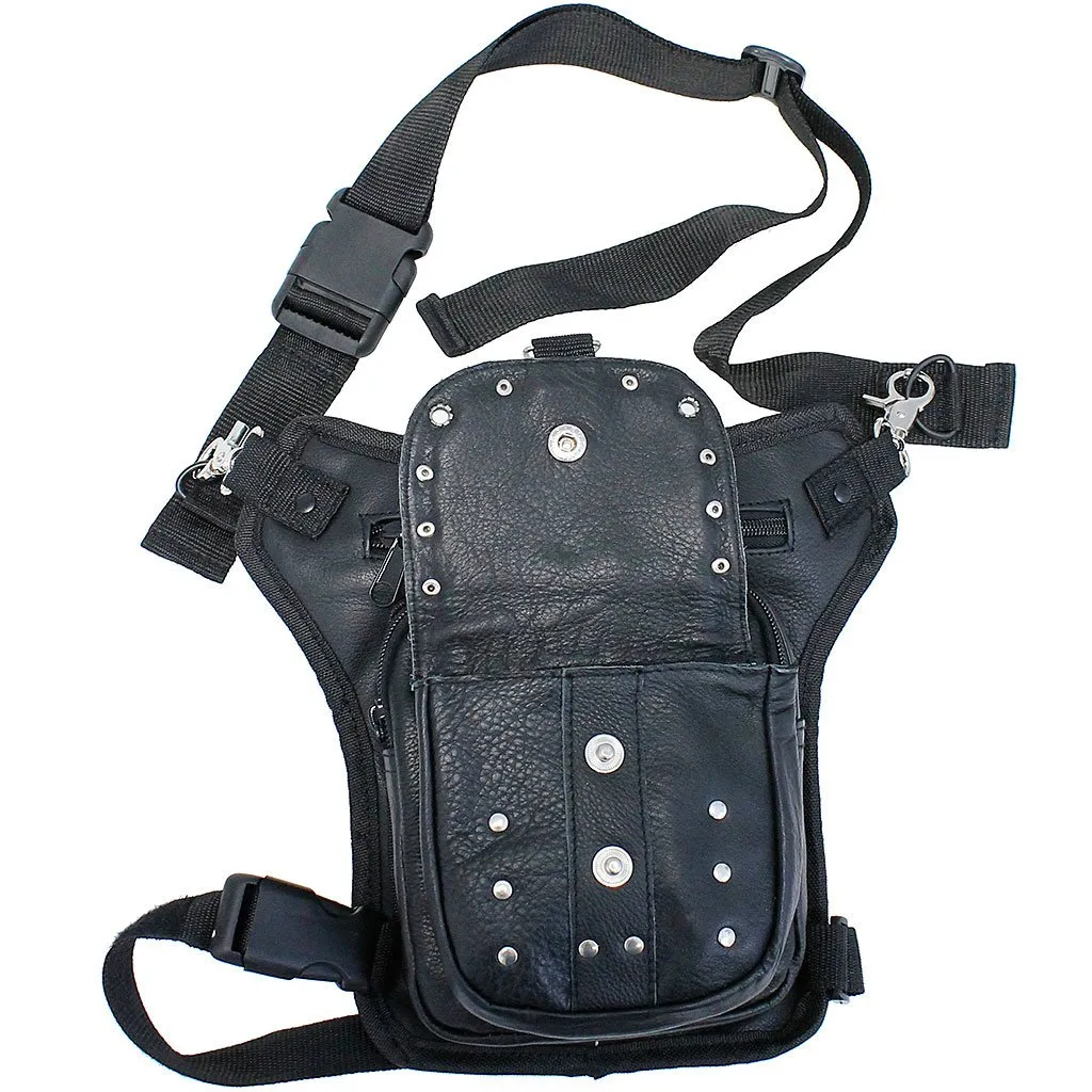 Studded Leather Thigh Bag w/Small Concealed Pocket #TB351SGRK