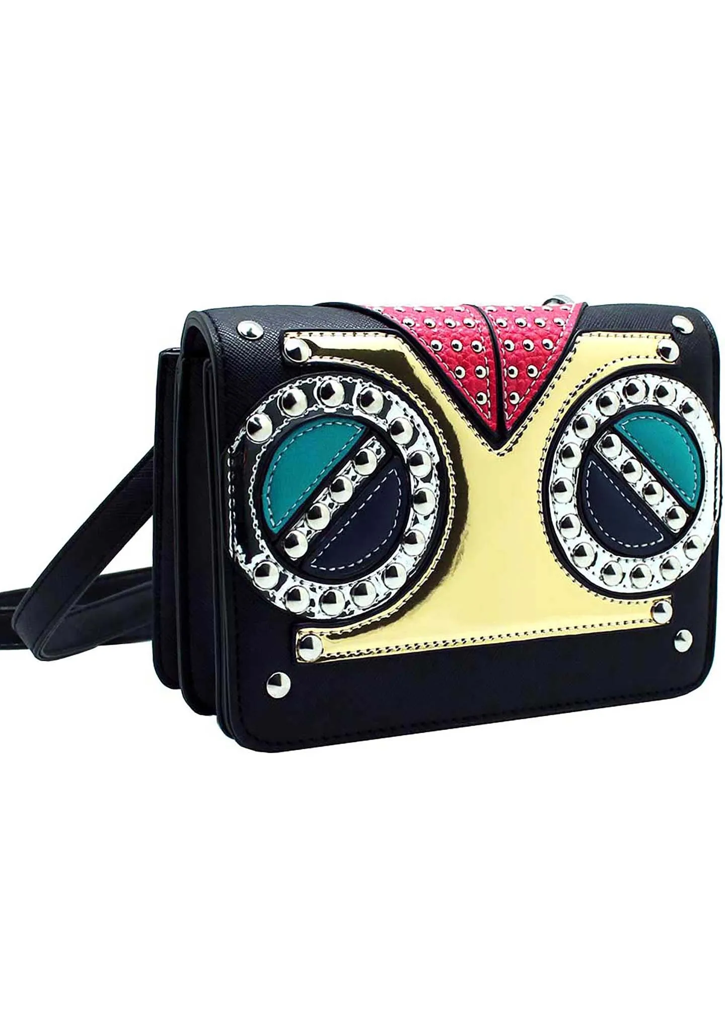 Studded Owl Crossbody Bag