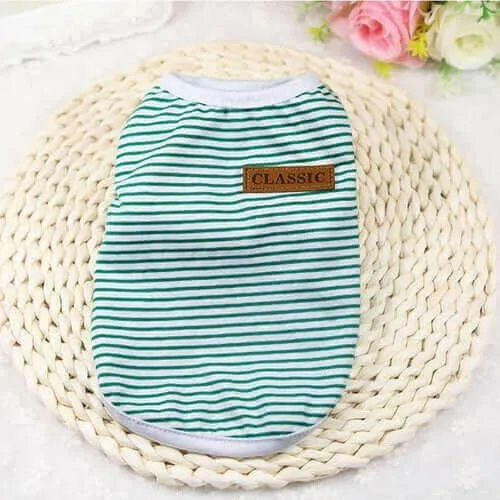 Summer Pet Dog Clothes Cotton Striped Vest t shirt