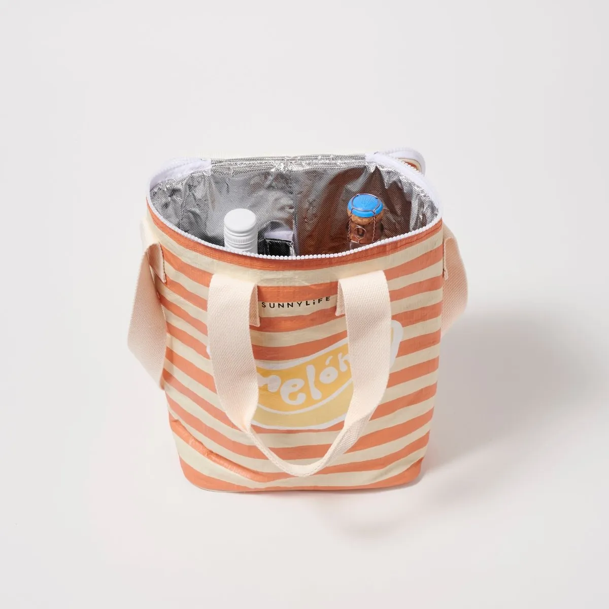 SUNNYLiFE Orange Color Den Studio Print Light Cooler Drinks Bag Utopia Melon