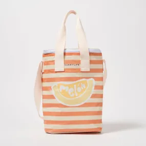 SUNNYLiFE Orange Color Den Studio Print Light Cooler Drinks Bag Utopia Melon