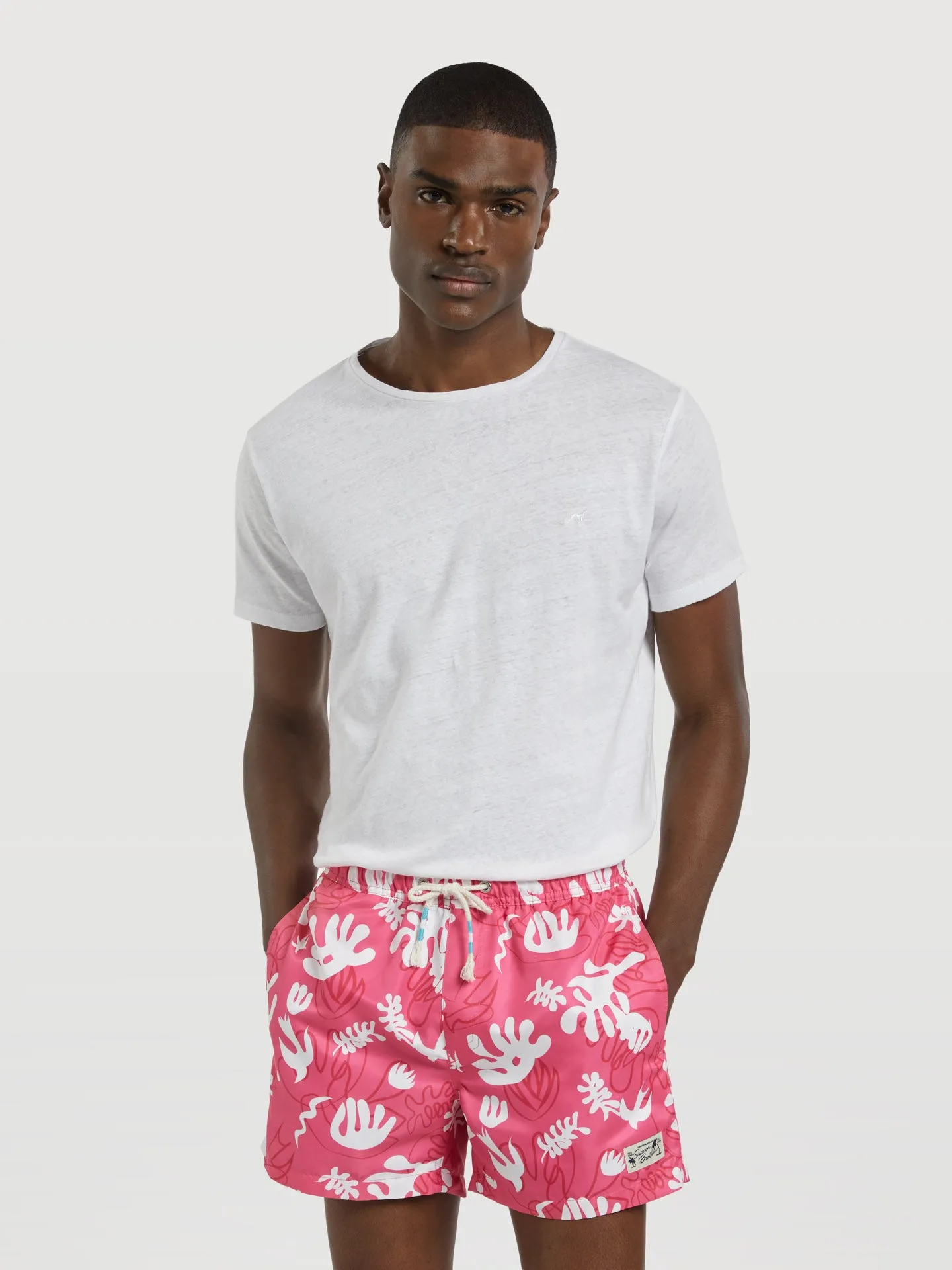 Swim Shorts With 'Collage' Print