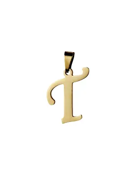 T Gold Initial Dog Charm