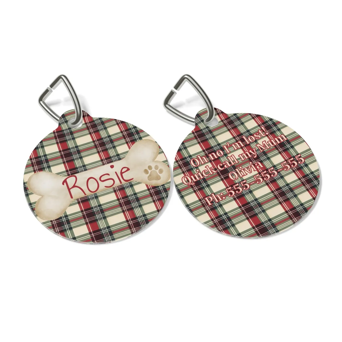 Tartan Collection 22 - Pet Tag Round and Bone Shape, Bandana, Lead, Dinner Bowl, Pet Bed