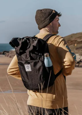 'The Traveller' Recycled Laptop Backpack in Black