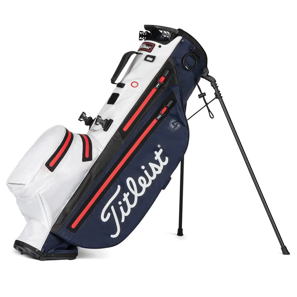 Titleist Player 4 StaDry Waterproof Stand Bag - Navy/White/Red