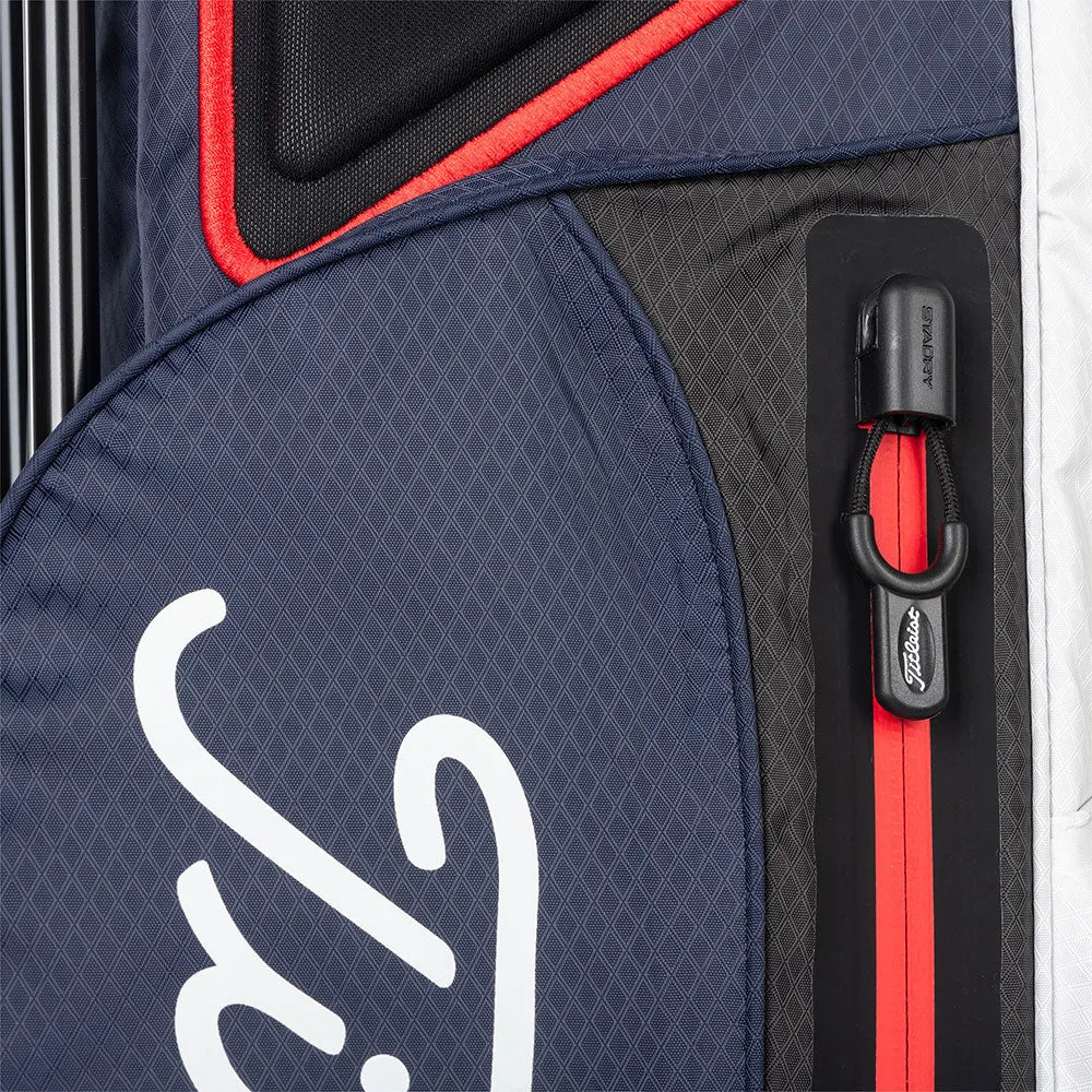 Titleist Player 4 StaDry Waterproof Stand Bag - Navy/White/Red