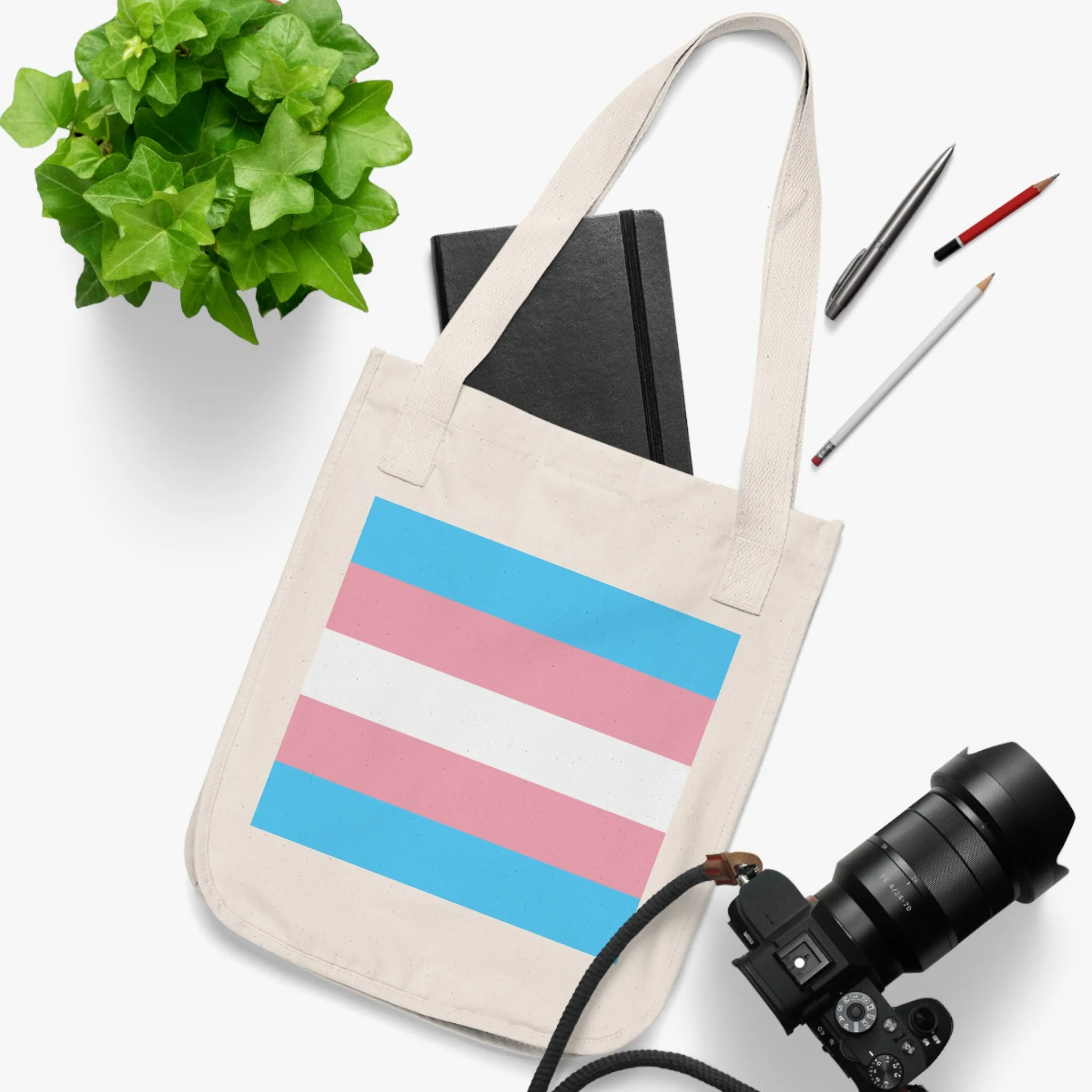 Trans Pride Organic Canvas Tote Bag