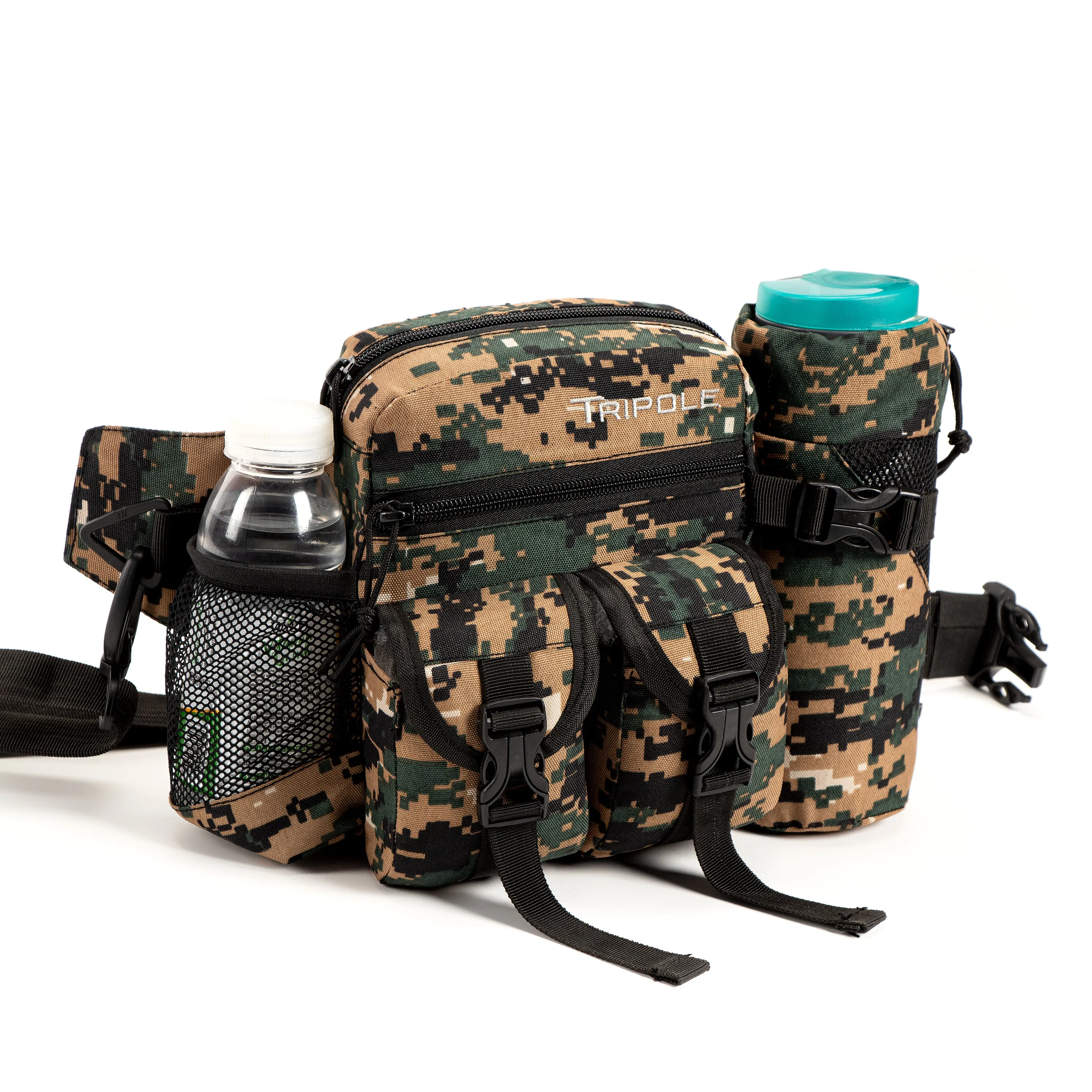 Tripole Waist Pack with Detachable Bottle Holder - Multi-Utility Waist and Sling Bag for Hiking, Cycling, and Backpacking