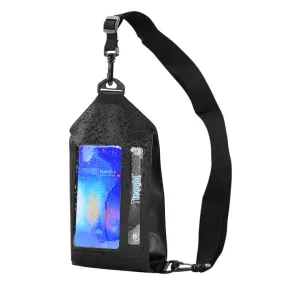 Tteoobl Swimming Waterproof Crossbody Phone Bag Touch Screen Chest Bag,Style:  Zipper Model(Black)