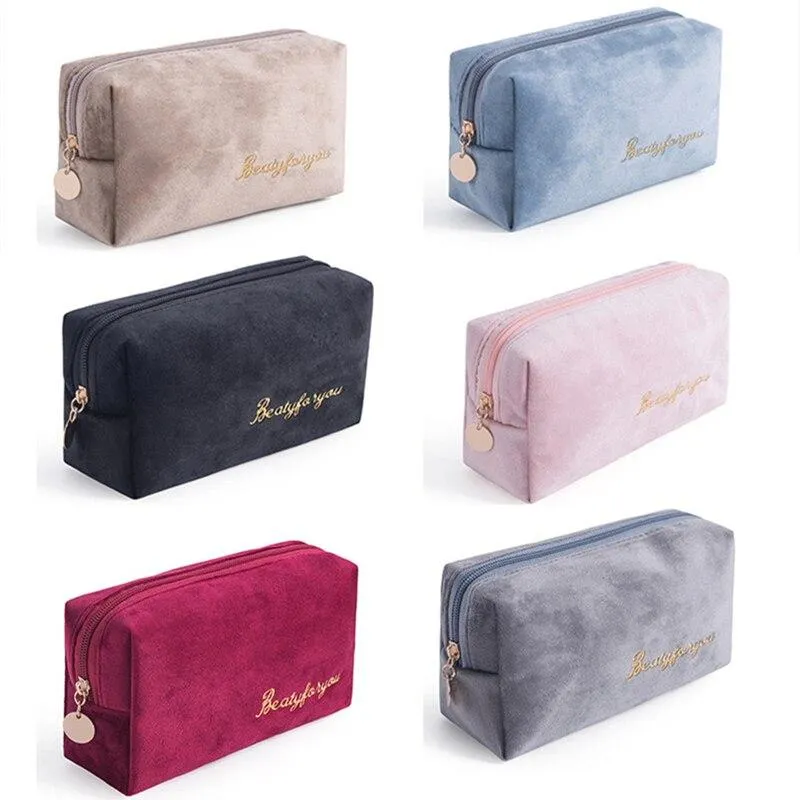 Vintage Ladies' Velvet Cosmetic Bags For Lipstick Brushes