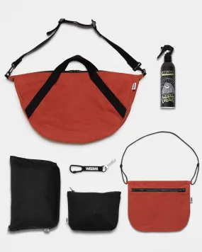 Water Resistant Duffle Bag Travel Set - Biscuit Orange