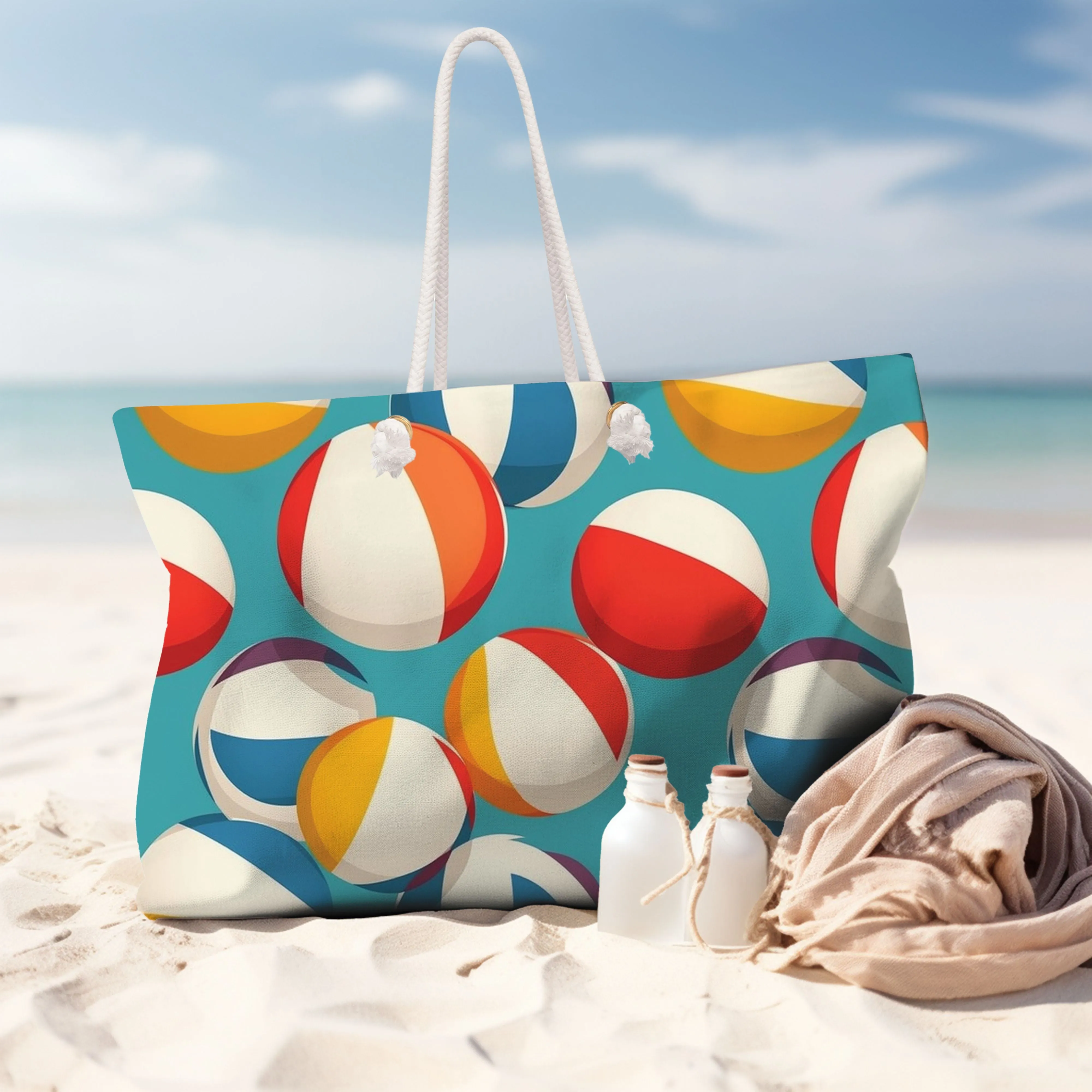 Weekender Bag - Beach Balls Canvas Tote - Great Gift For Friends