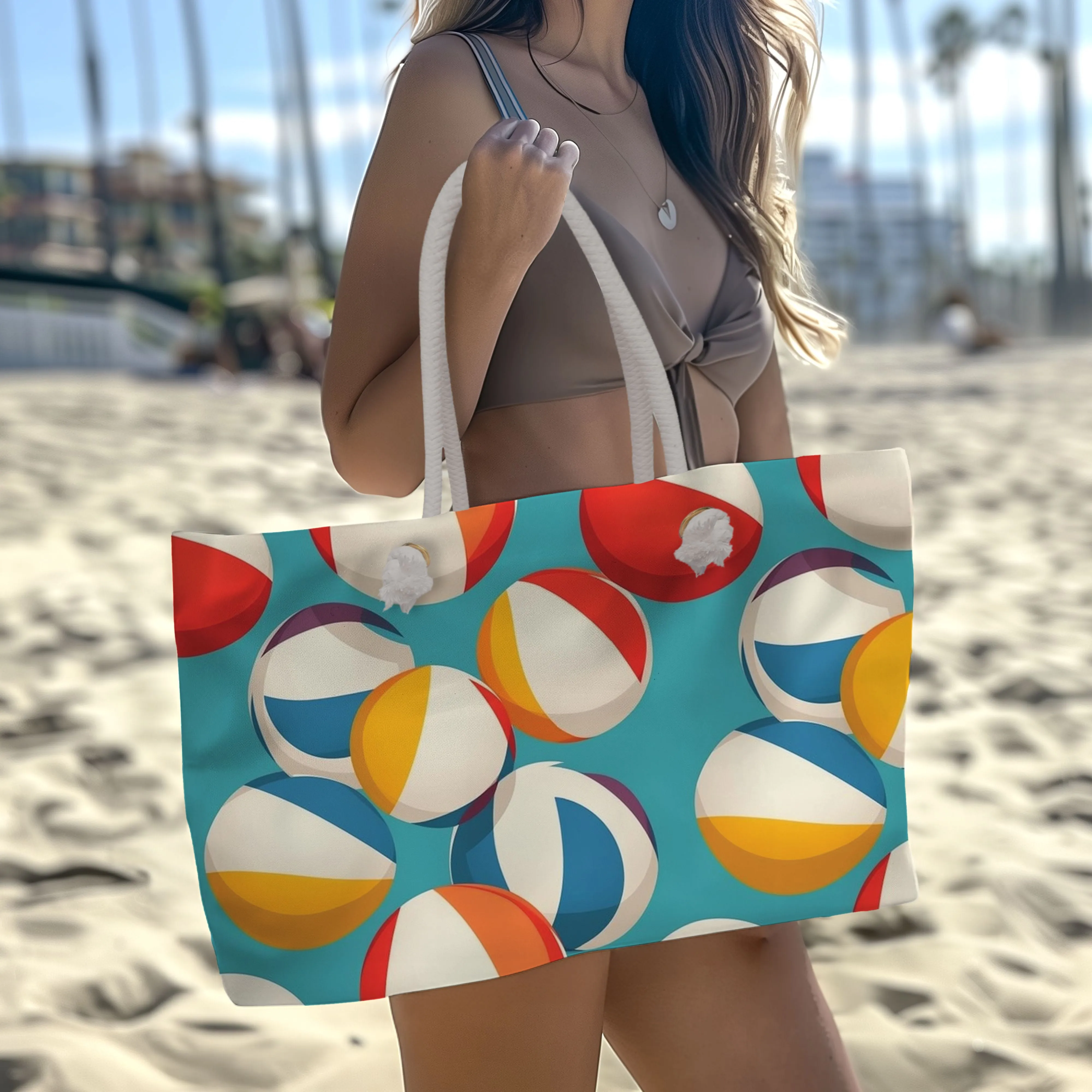 Weekender Bag - Beach Balls Canvas Tote - Great Gift For Friends