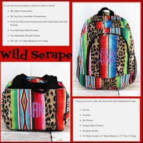 Wild Serape Back Pack and Lunch Bag