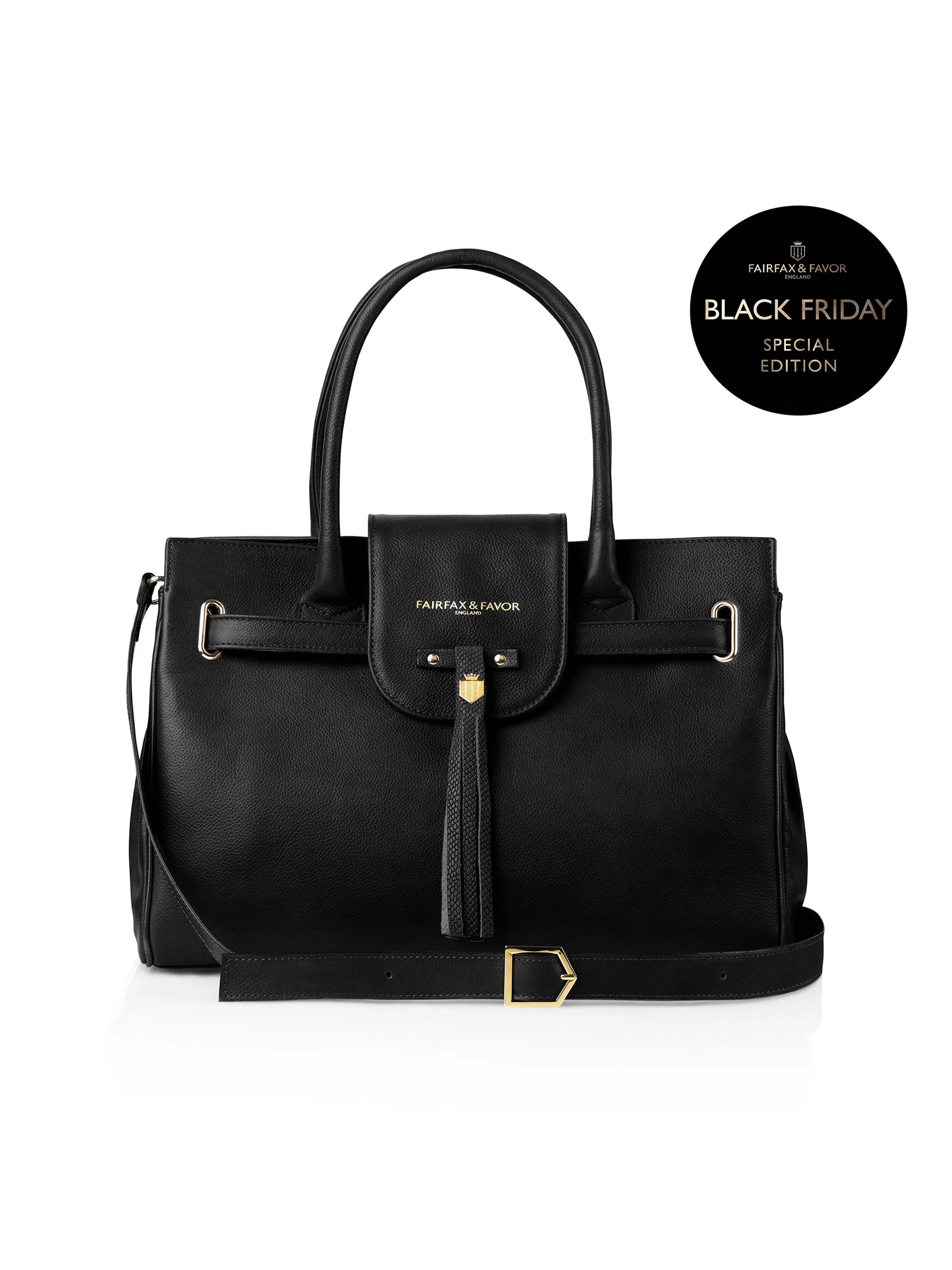 Windsor Handbag - Black Leather