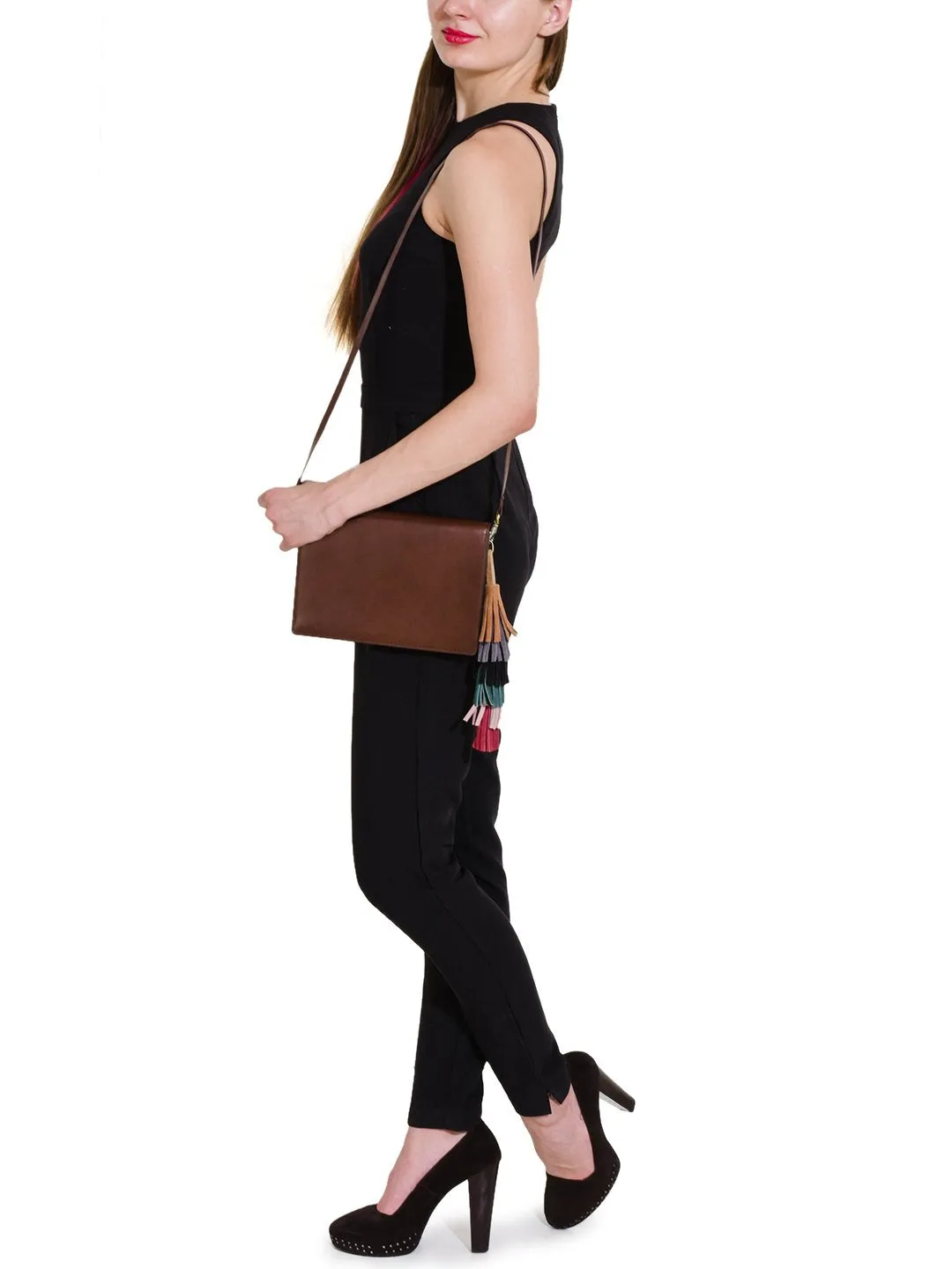 Women's Leather Cross Body Bag - PRU1367