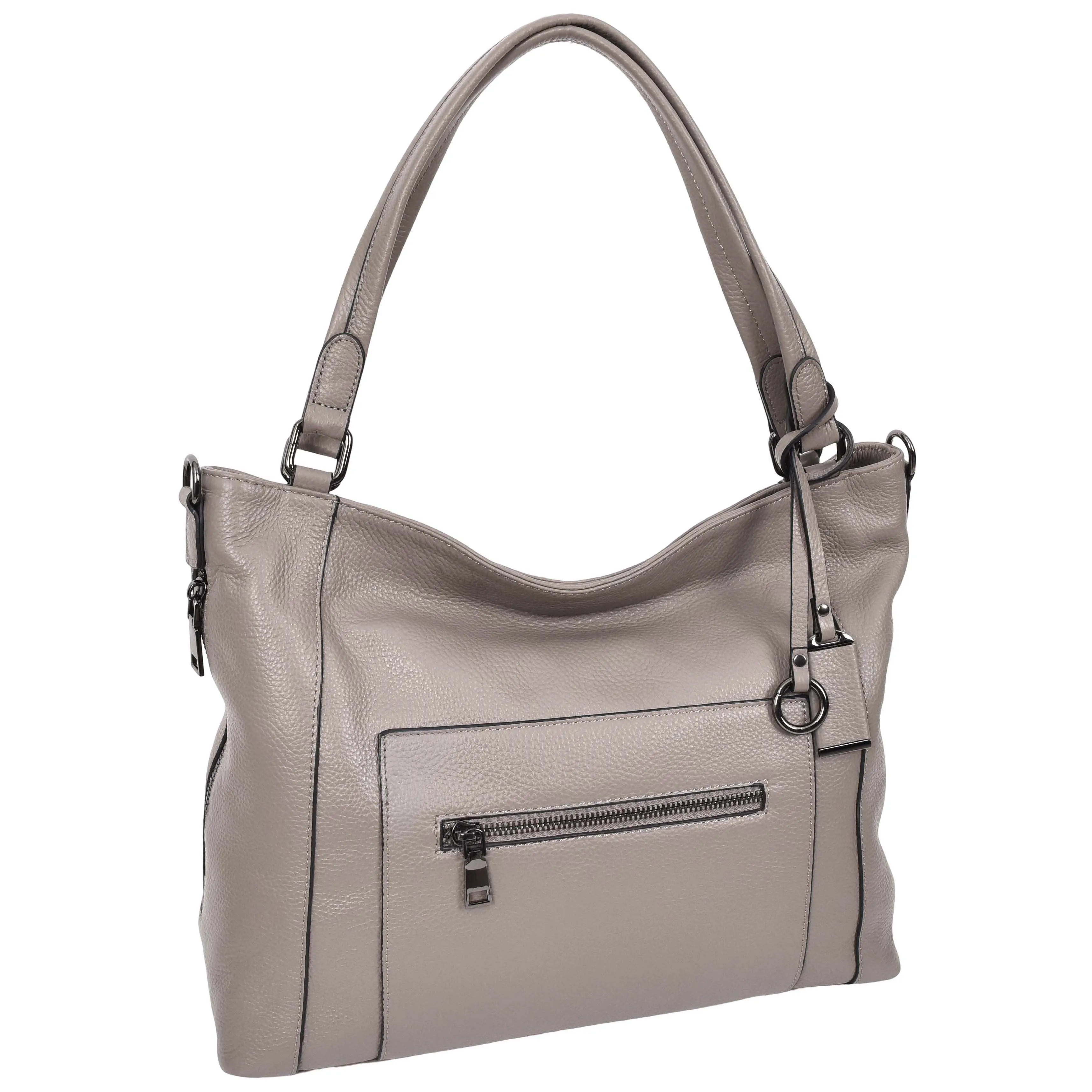 Womens Leather Tote Shoulder Handbag Evelyn Grey