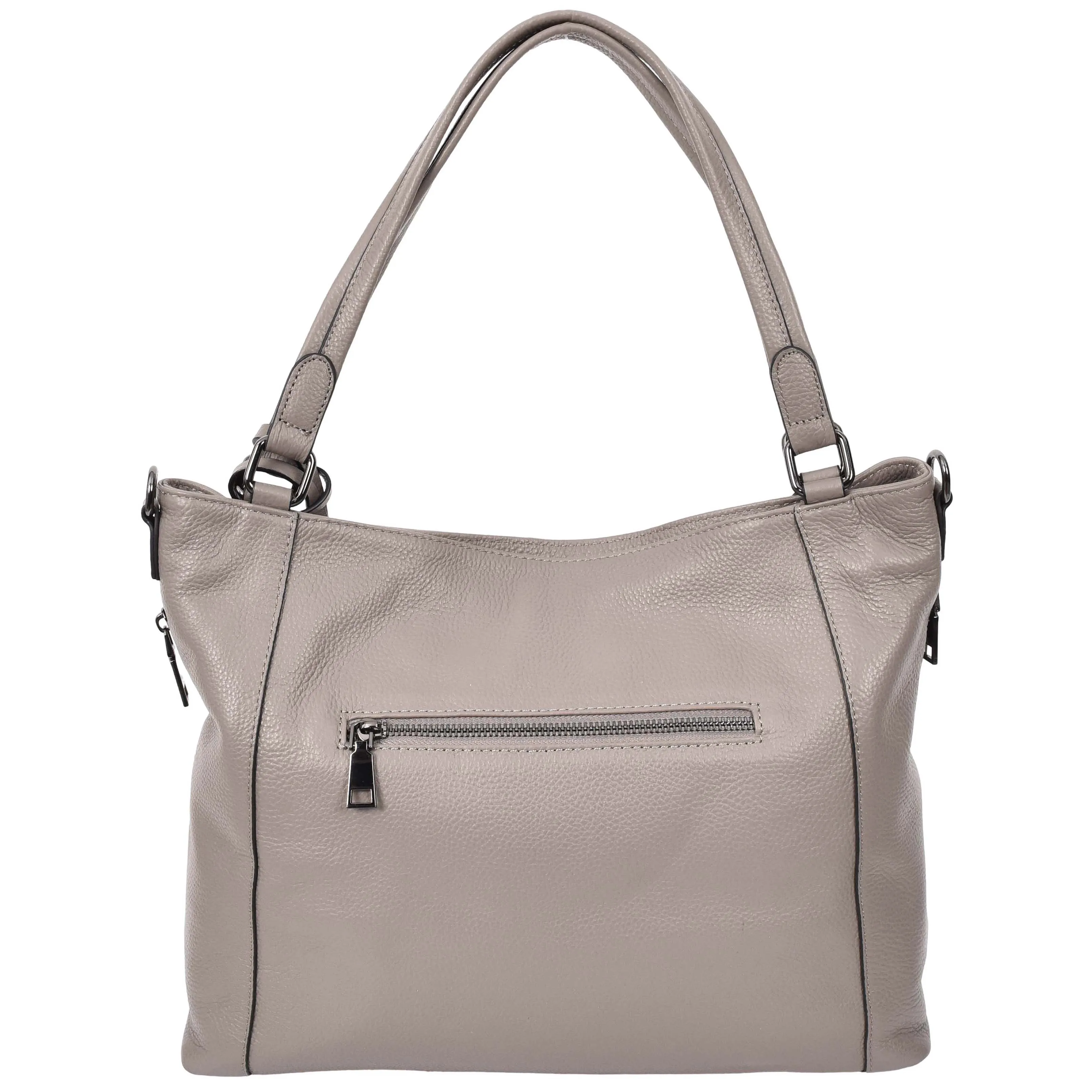 Womens Leather Tote Shoulder Handbag Evelyn Grey