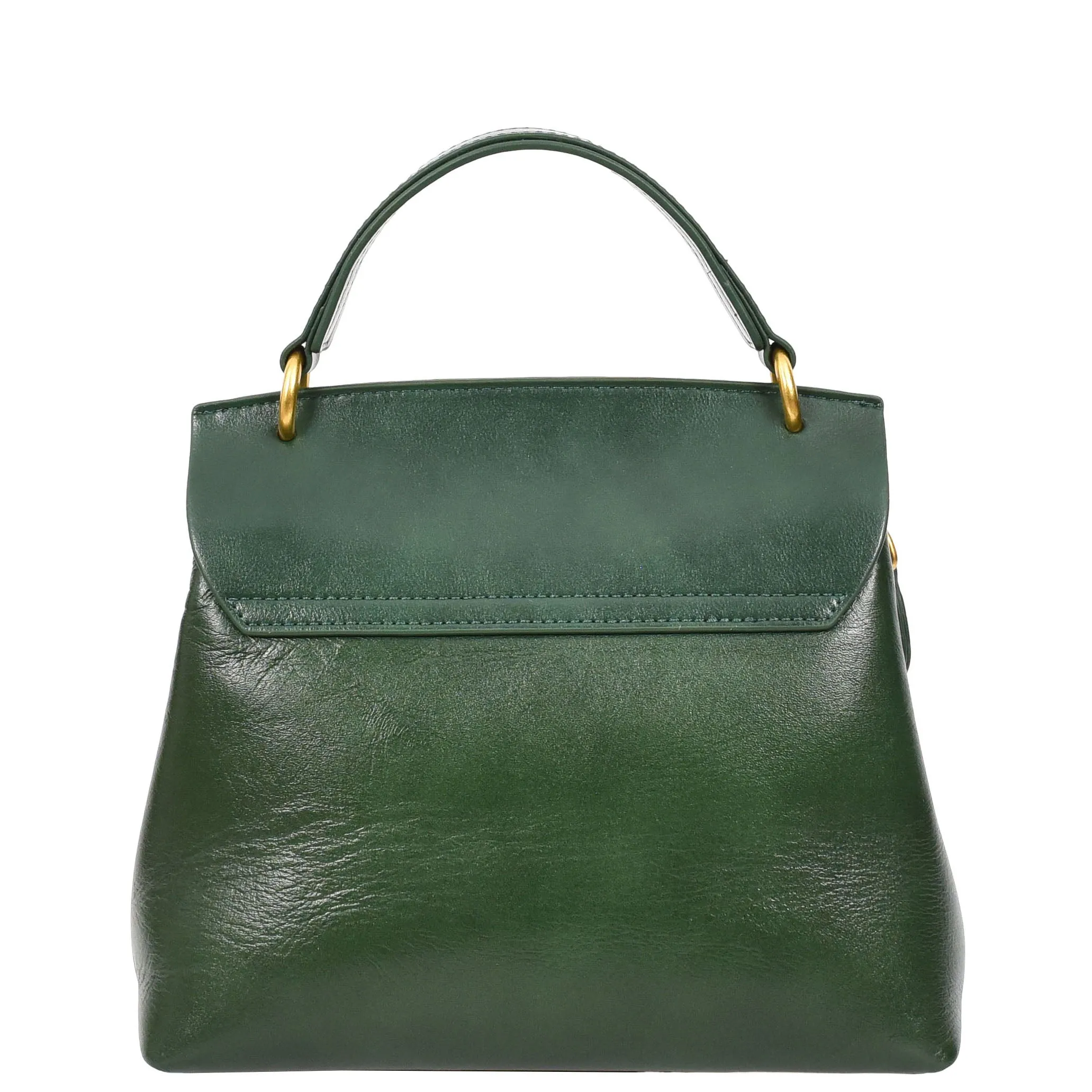 Womens Real Leather Small Handbag Gabriella Green