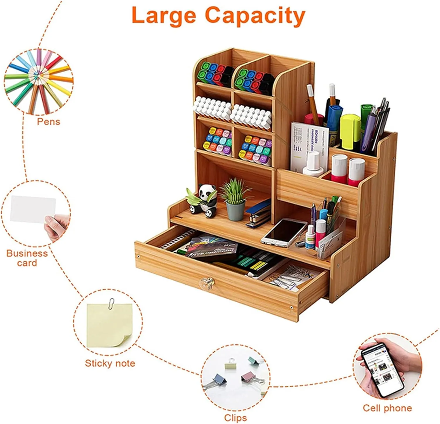 Wooden Desk Organiser - Type A