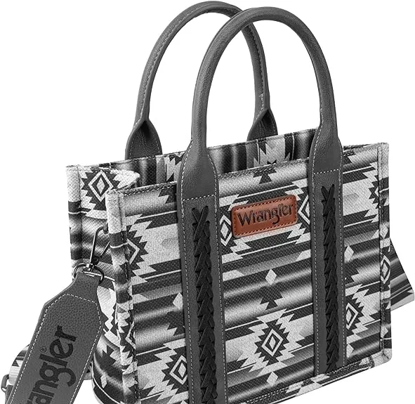 Wrangler Southwestern Print Small Canvas Tote/Crossbody Bag (WG2203A-8120SBK)