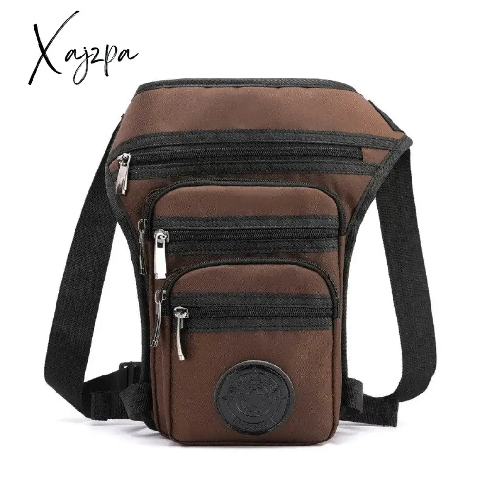 Xajzpa - Male Hip Thigh Fanny Pack Military Camouflage Motorcycle Rider Multi-Pockets Shoulder Bags High Quality Men Nylon Waist Leg Bag