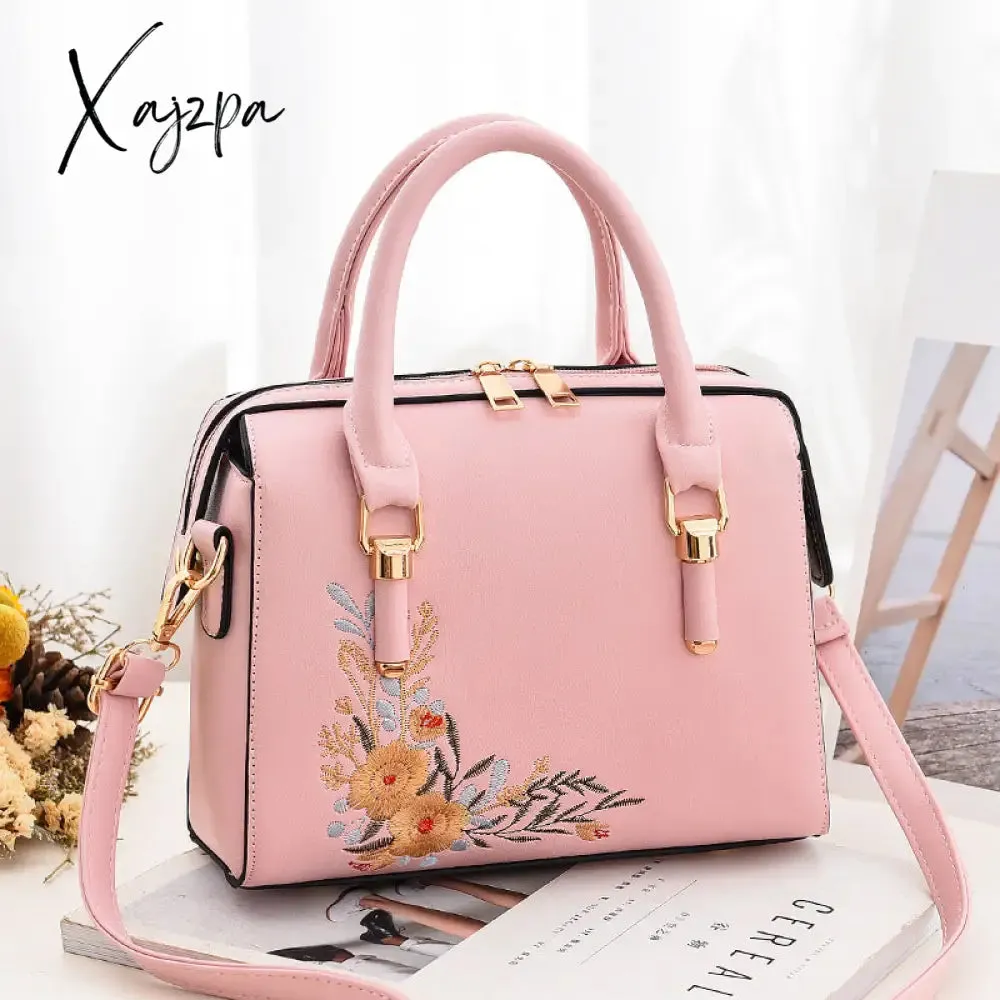 Xajzpa - Women Floral Embroidery Satchel Purse Elegant Crossbody and Top Handle Bags